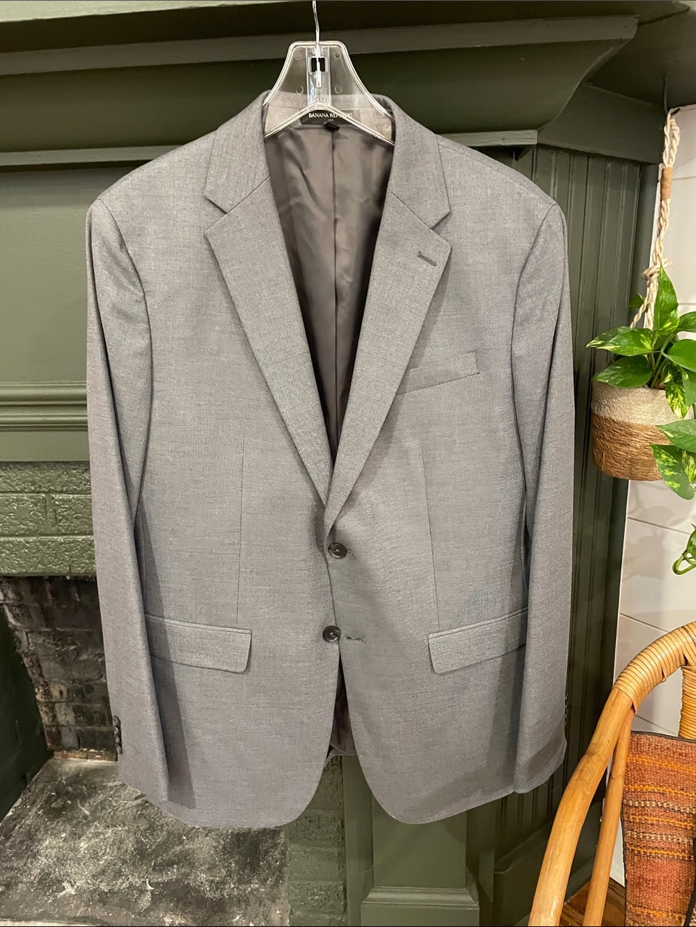 J. Crew Men's Light Gray Single-Breasted Suit Jacket